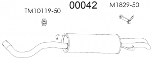 Koncový diel výfuku Octavia1,8 110kW oval Tyll